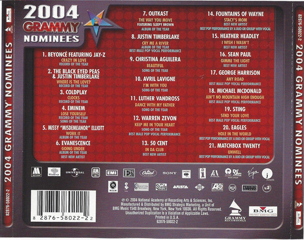 Various : 2004 Grammy Nominees (CD, Comp)