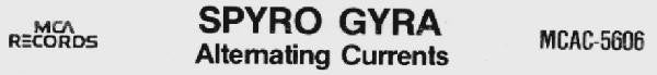 Spyro Gyra : Alternating Currents (Cass, Album)