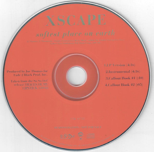Xscape : Softest Place On Earth (CD, Single, Promo)