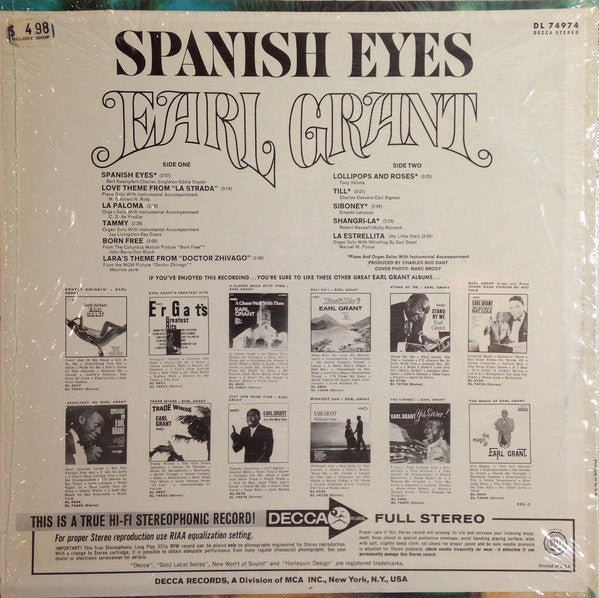 Earl Grant : Spanish Eyes (LP)