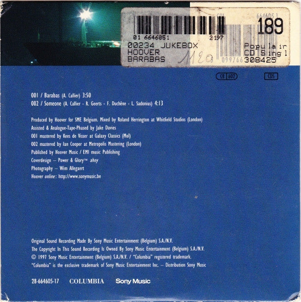 Hoover : Barabas (CD, Single)