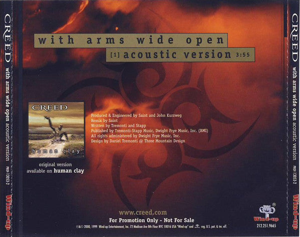 Creed (3) : With Arms Wide Open (CD, Single, Promo)