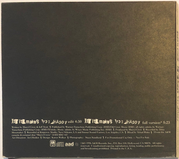 Sheryl Crow : If It Makes You Happy (CD, Single, Promo)