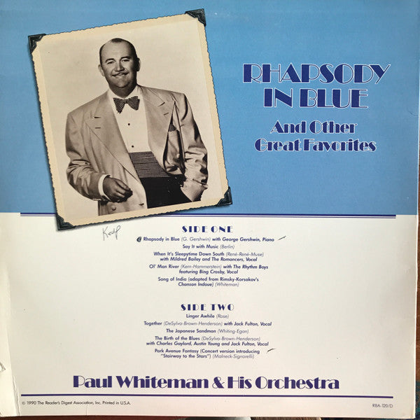 Paul Whiteman And His Orchestra : Rhapsody In Blue And Other Great Favorites (LP, Comp, Club)
