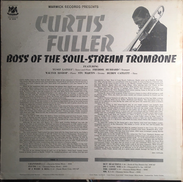 Curtis Fuller : Boss Of The Soul-Stream Trombone (LP, Album)