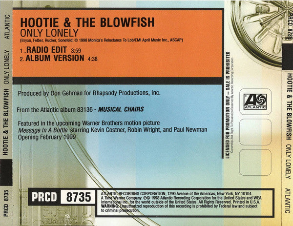 Hootie & The Blowfish : Only Lonely (CD, Promo)