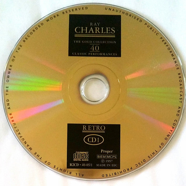 Ray Charles : The Gold Collection: 40 Classic Performances (2xCD, Comp, Gol)
