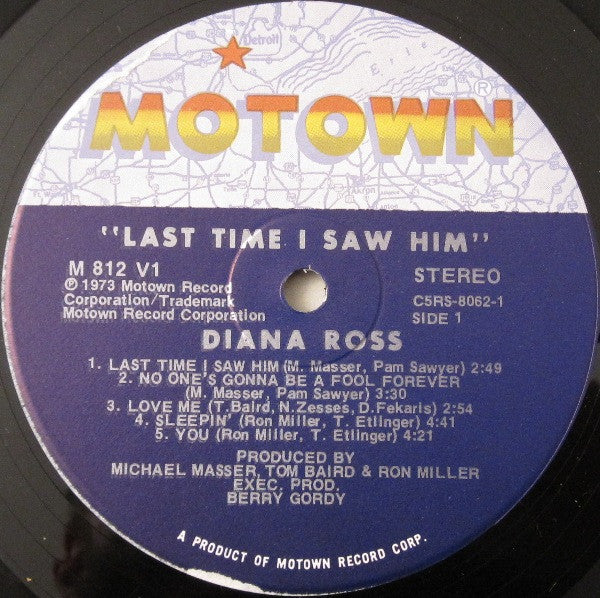 Diana Ross : Last Time I Saw Him (LP, Album, Ind)