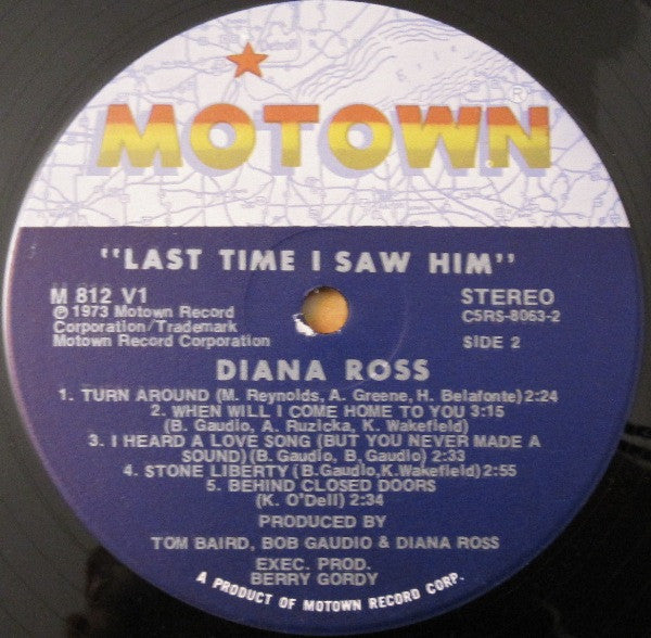 Diana Ross : Last Time I Saw Him (LP, Album, Ind)