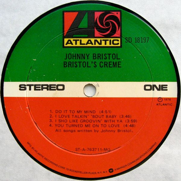 Johnny Bristol : Bristol's Creme (LP, Album, Mon)
