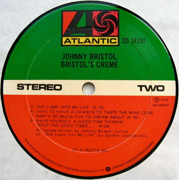 Johnny Bristol : Bristol's Creme (LP, Album, Mon)