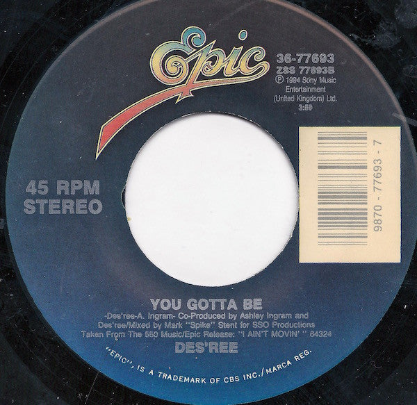 Des'ree : Feel So High (7", Single)