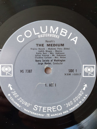 Gian Carlo Menotti - Regina Resnik, Judith Blegen, Opera Society of Washington, Jorge Mester : The Medium (LP, Album)