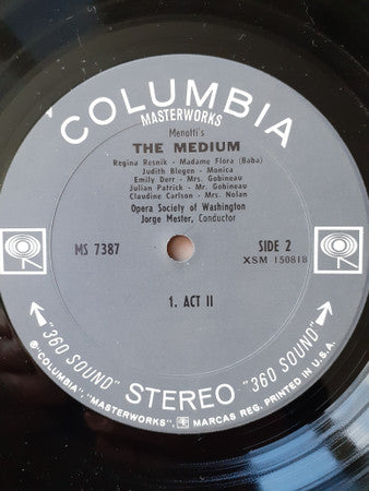 Gian Carlo Menotti - Regina Resnik, Judith Blegen, Opera Society of Washington, Jorge Mester : The Medium (LP, Album)