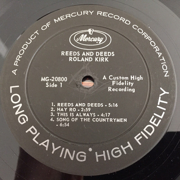 Roland Kirk : Reeds & Deeds (LP, Album, Mono)