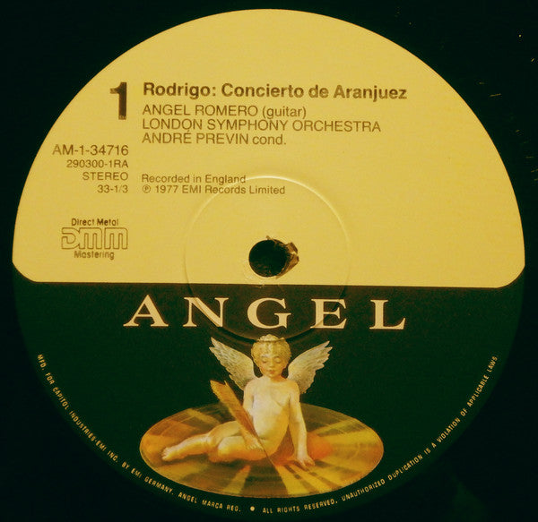 Joaquín Rodrigo - Angel Romero (2), London Symphony Orchestra - André Previn : Concierto De Aranjuez / Fantasia Para Un Gentilhombre (LP, RM, Dir)