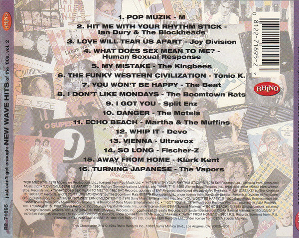Various : Just Can't Get Enough: New Wave Hits Of The '80s, Vol. 2 (CD, Comp, RM)