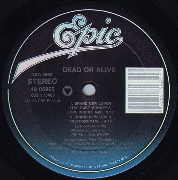 Dead Or Alive : Brand New Lover (12", Single)