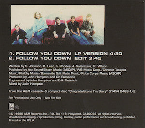 Gin Blossoms : Follow You Down (CD, Single, Promo, Dig)