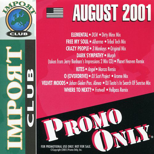 Various : Promo Only Import Club: August 2001 (CD, Comp, Promo)
