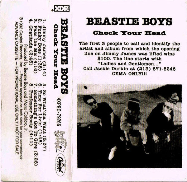 Beastie Boys : Check Your Head (Cass, Promo, Smplr, Dol)