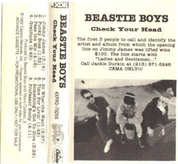 Beastie Boys : Check Your Head (Cass, Promo, Smplr, Dol)