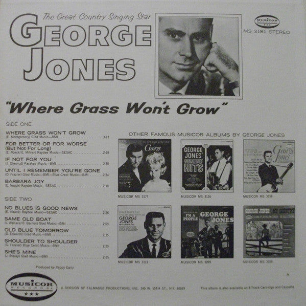 George Jones (2) : Where Grass Won't Grow (LP, Album)