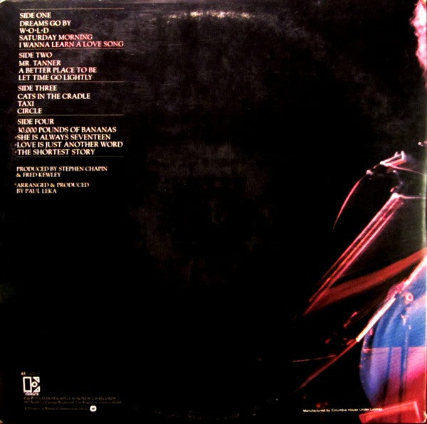 Harry Chapin : Greatest Stories - Live (2xLP, Album, Club, RE, Gat)