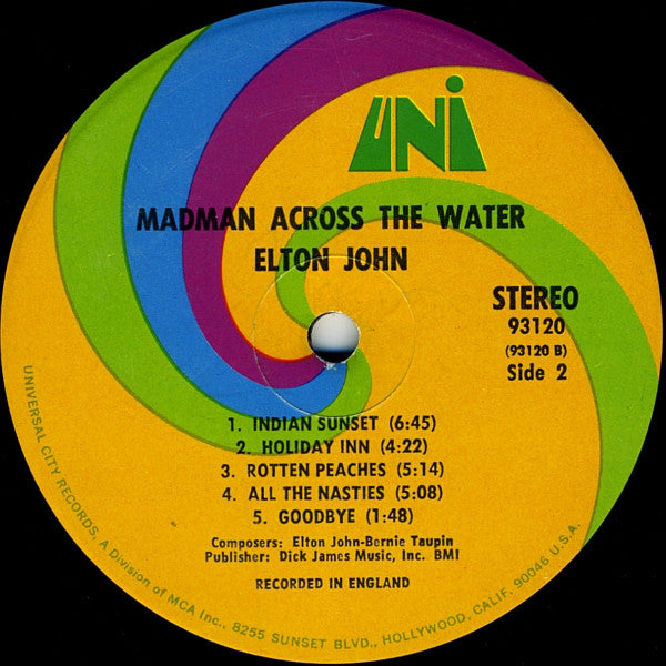 Elton John : Madman Across The Water (LP, Album, Gat)