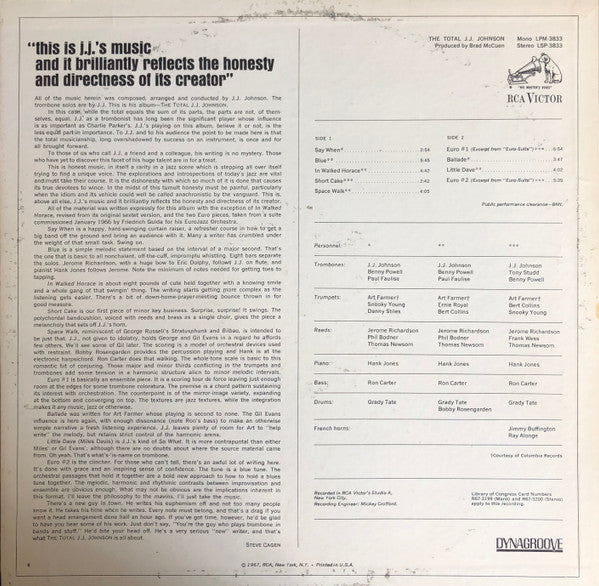 J.J. Johnson : The Total J.J. Johnson (LP, Album)