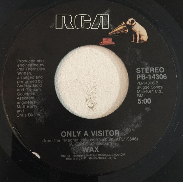 Wax (6) : Right Between The Eyes (7", Single)