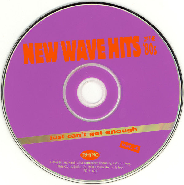 Various : Just Can't Get Enough: New Wave Hits Of The '80s, Vol. 4 (CD, Comp, RM)
