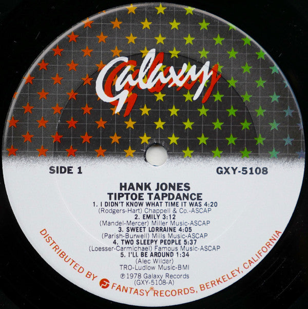 Hank Jones : Tiptoe Tapdance (LP, Album)