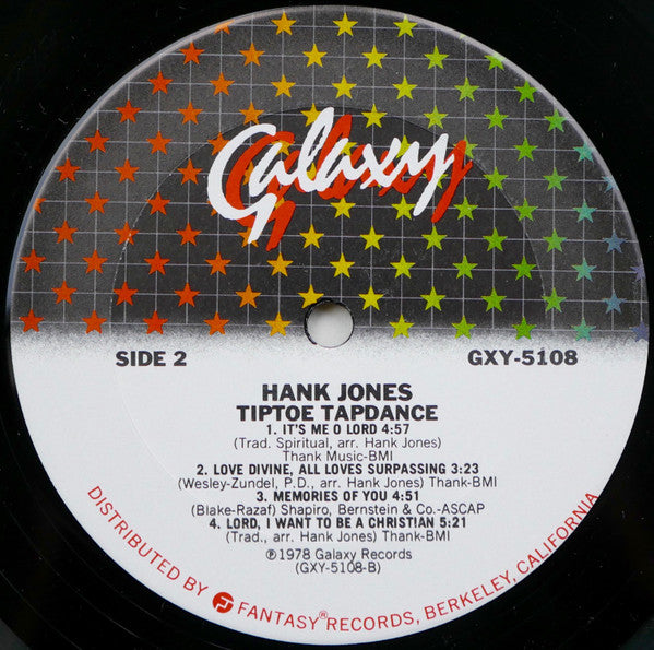 Hank Jones : Tiptoe Tapdance (LP, Album)