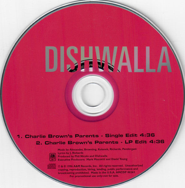 Dishwalla : Charlie Brown's Parents (CD, Single, Promo)