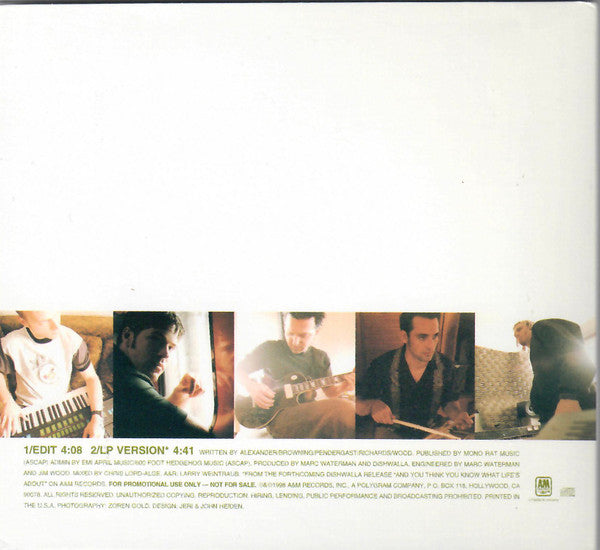 Dishwalla : Once In A While (CD, Single, Promo)
