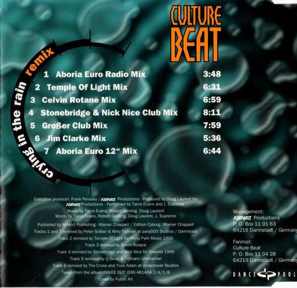Culture Beat : Crying In The Rain (Remix) (CD, Maxi)