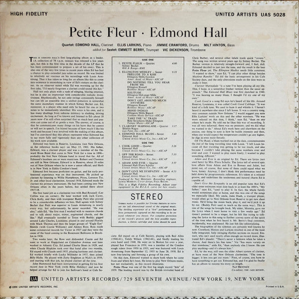Edmond Hall : Petite Fleur (LP, Album)
