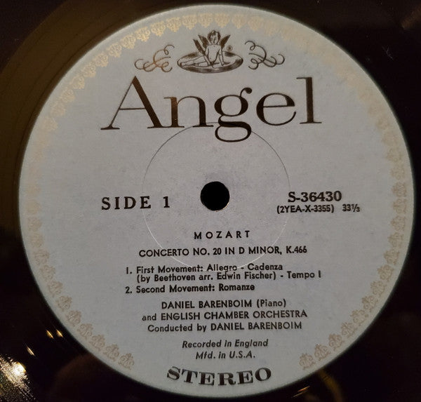 Daniel Barenboim Plays Wolfgang Amadeus Mozart, English Chamber Orchestra : Piano Concerto No.20 In D Minor, K.466 / Piano Sonata No. 17 In D, K.576 (LP, Album)