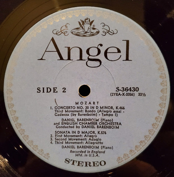 Daniel Barenboim Plays Wolfgang Amadeus Mozart, English Chamber Orchestra : Piano Concerto No.20 In D Minor, K.466 / Piano Sonata No. 17 In D, K.576 (LP, Album)