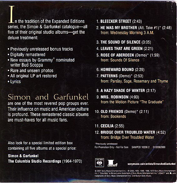 Simon & Garfunkel : Selections From The Expanded Editions (CD, Comp, Promo, Smplr)
