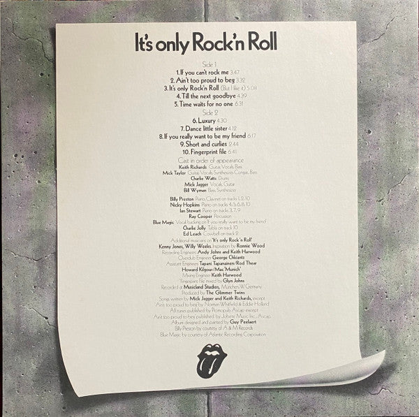 The Rolling Stones : It's Only Rock 'N Roll (LP, Album, PRC)