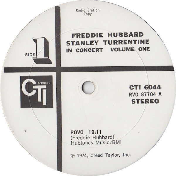 Freddie Hubbard / Stanley Turrentine : In Concert Volume One (LP, Album, Promo, Gat)