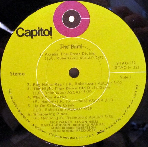 The Band : The Band (LP, Album, Jac)