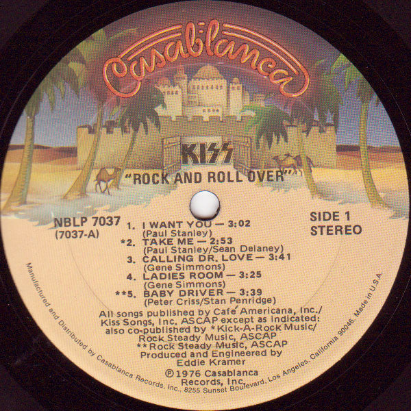 Kiss : Rock And Roll Over (LP, Album, Kee)