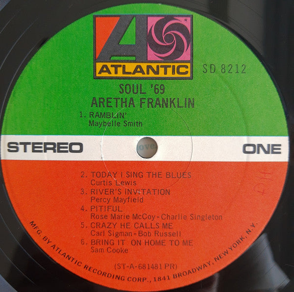 Aretha Franklin : Soul '69 (LP, Album, PR)