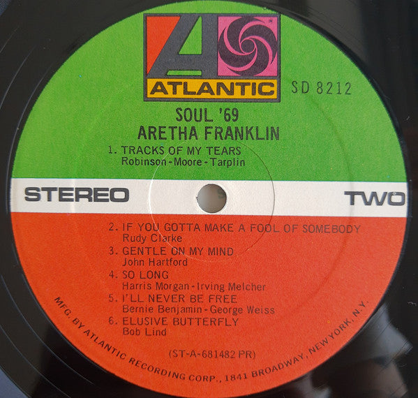 Aretha Franklin : Soul '69 (LP, Album, PR)