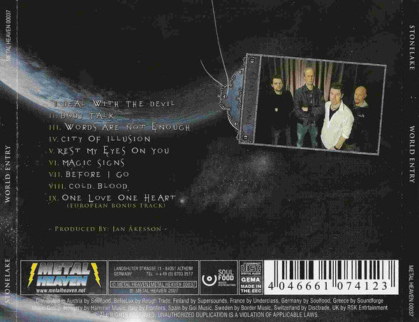 Stonelake : World Entry (CD, Album)