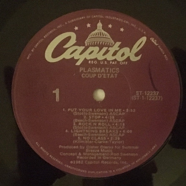 Plasmatics (2) : Coup D'Etat (LP, Album, Jac)