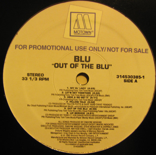 Blu (10) : Out Of The Blu (LP, Album, Promo)